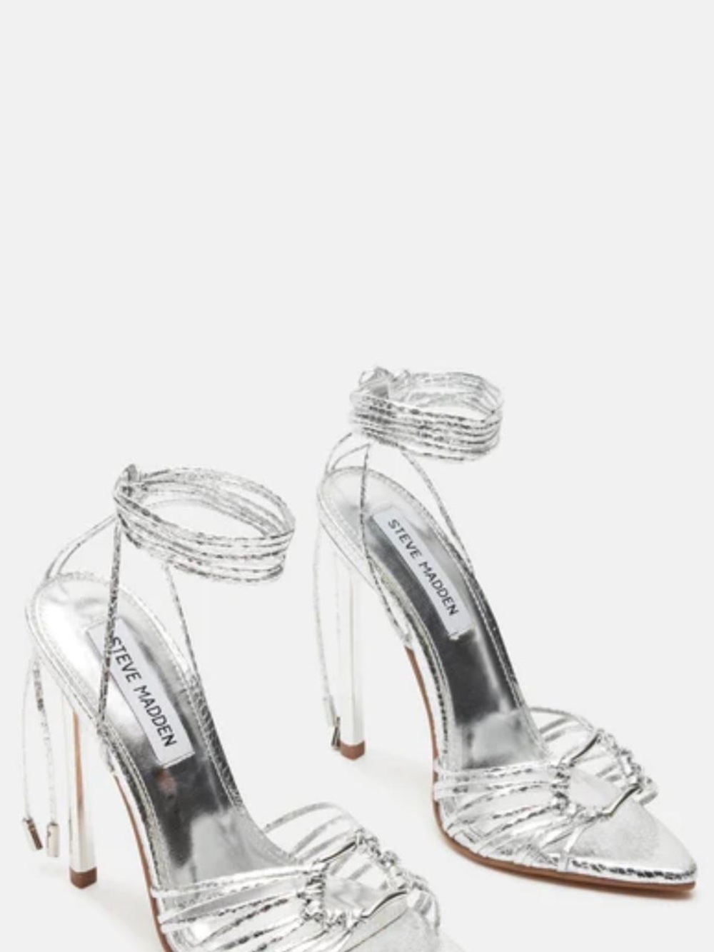 Steve Madden Silver Strappy High Heel Sandals